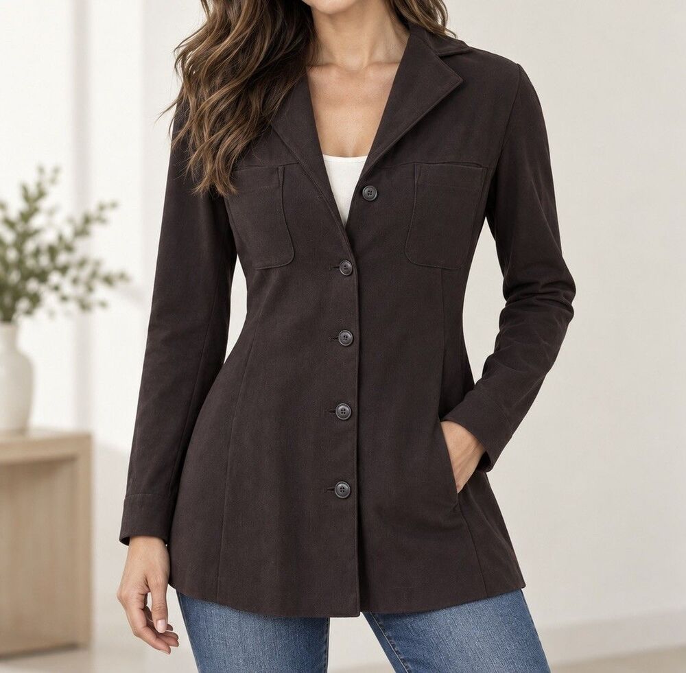 Express Women’s Black Blazer Jacket XS Button Front Long Sleeve Pockets Solid